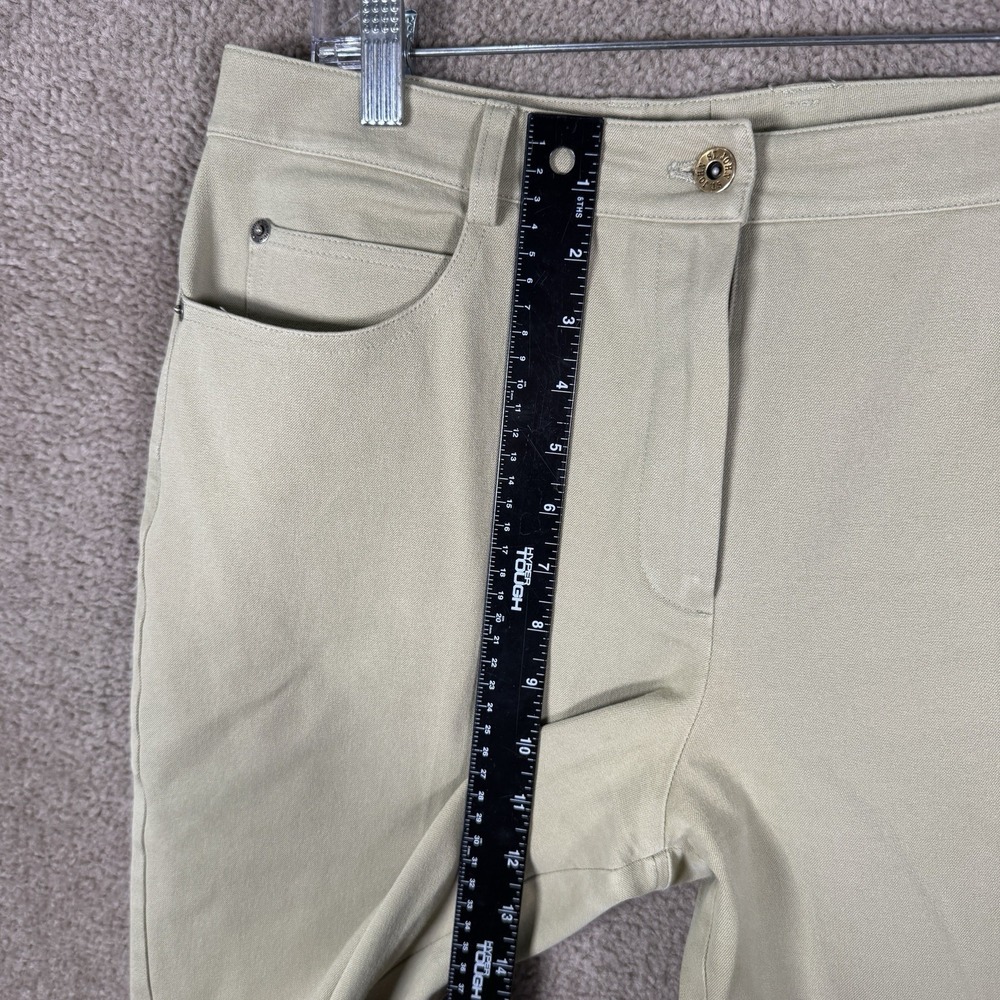 St John Sport Pants Women's 10 Beige Straight Leg Stretch Casual Career Twill - Picture 5 of 13